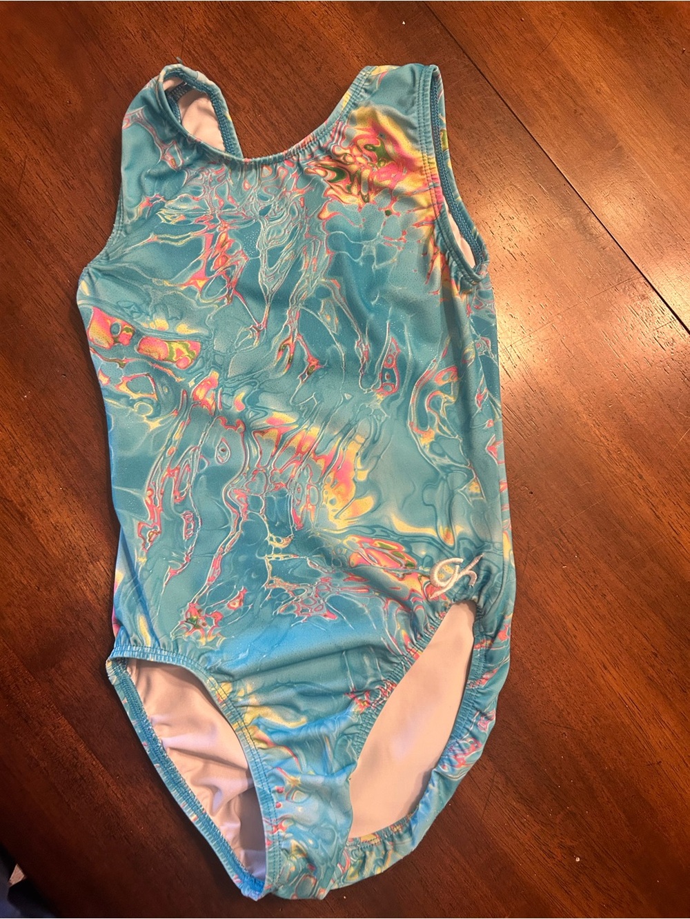 GK Blue Marble Print leotard